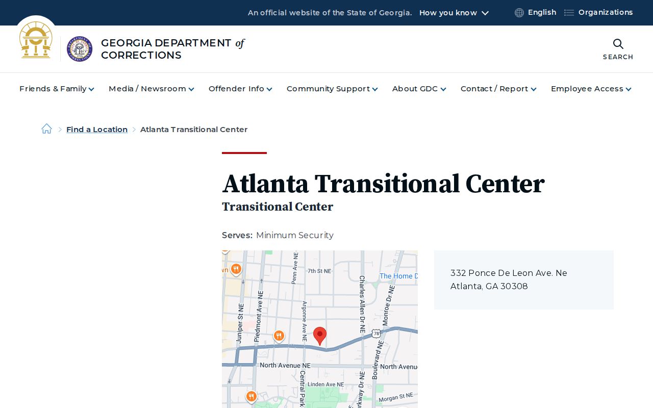 Georgia Department of Corrections Atlanta Transitional Center page