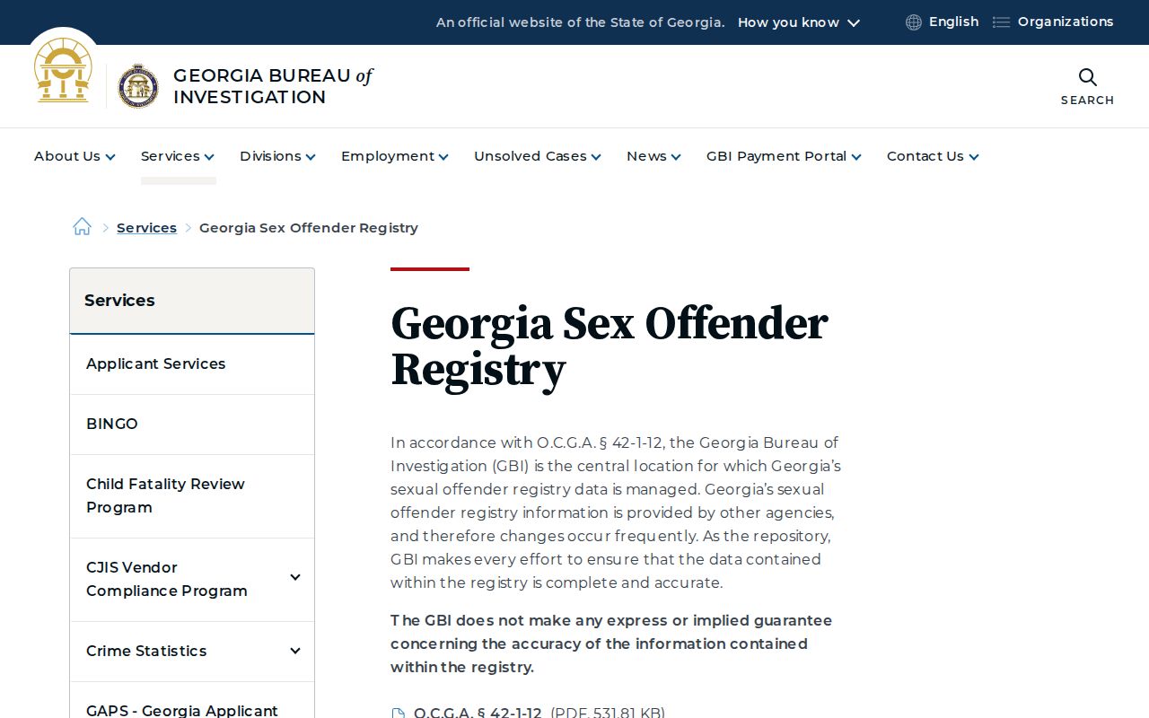 Georgia registry service for covered Fulton County released registrants and official photos